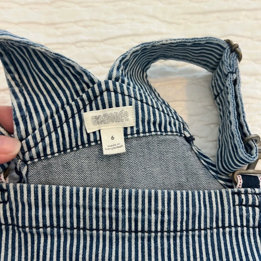 Gymboree, Striped Denim Overall Dress 👗, Size 6 - Picture 6 of 6